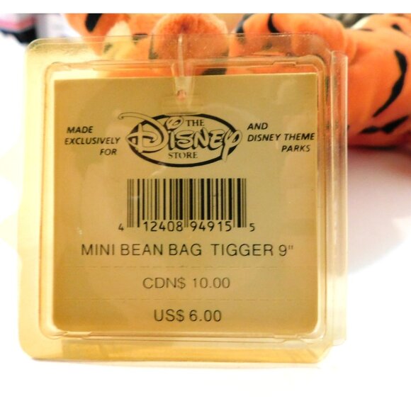 Disney Store Tigger Mini Bean Bag Plush 9" Stripey Fun Orange Yellow - Picture 8 of 8